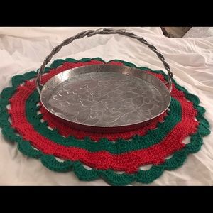 Mid Century Hammered Aluminum serving Tray